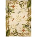 Home Fires Home Fires PP-JB001B 22 in. x 34 in. Butterflies and Dragonflies Indoor Outdoor Hand Hooked Area Rug - Beige PP-JB001B